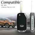 thumbnail image 6 of Vitodeco Genuine Leather Smart Flip Key Fob Remote Case with Key Holder Compatible for KIA Sportage, KIA Forte - 4-Button, Brown, 6 of 6