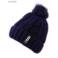 thumbnail image 4 of BadPiggies 2-Pieces Winter Knitted Beanie Hat Scarf Set Thick Warm Velvet Lining Skull Ski Cap with Pompom for Men Women, Navy Blue, 4 of 8