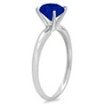 thumbnail image 2 of 2 ct Round Cut Simulated Blue Sapphire Solitaire 18K White Gold Womens Engagement Ring, 2 of 3