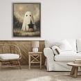 thumbnail image 2 of Ghost with Black Kitten Brown Framed Floater Canvas Wall Art, design by Arlington Prints, 2 of 10