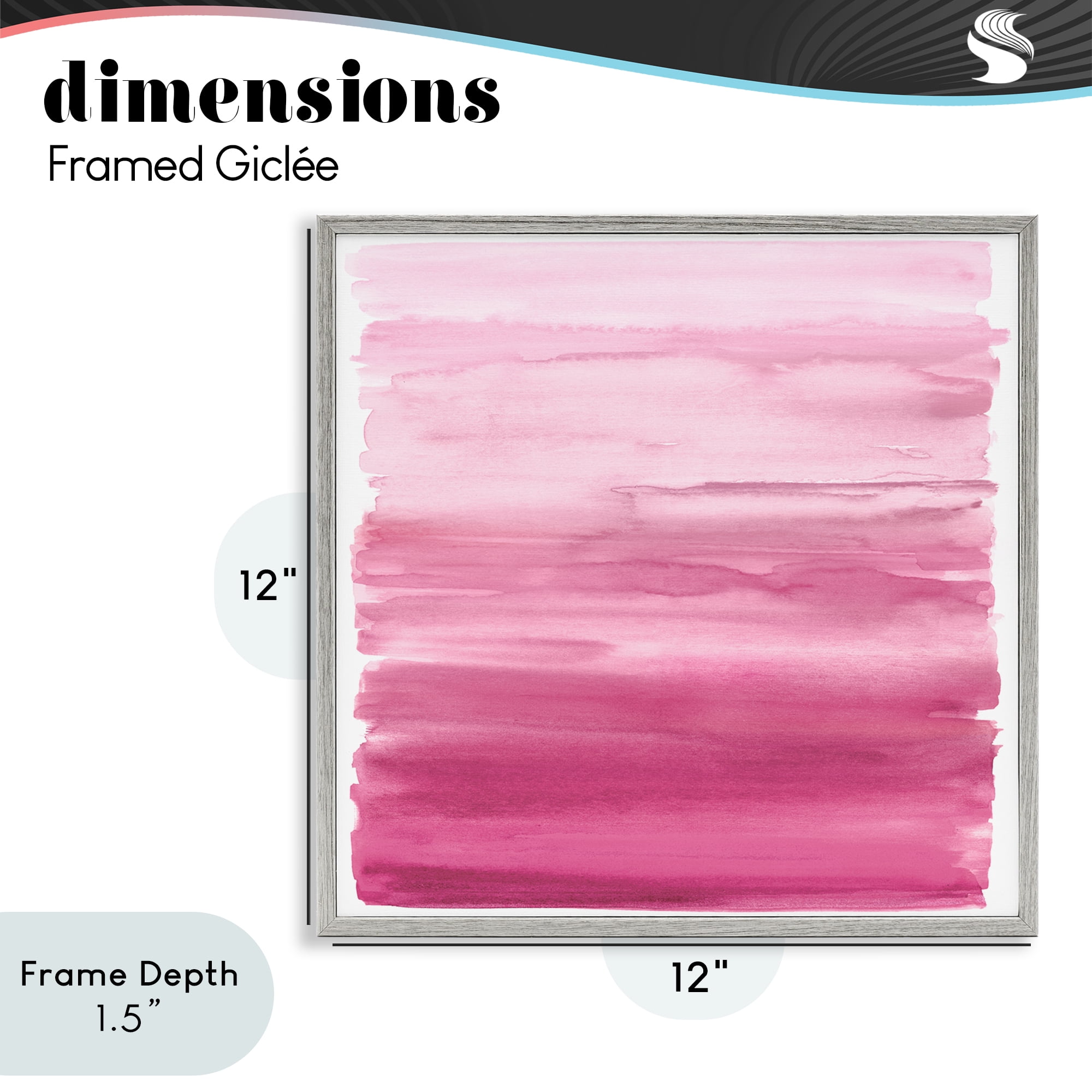 Stupell Industries Gradient Pink Blush Gray Framed Giclee Art, design by Allie Corbin