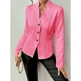 thumbnail image 3 of ZOELNIC Women's Elegant Textured Open Front Business Casual Work Office Blazer Jacket Suit, S, 3 of 5
