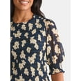 thumbnail image 4 of Time and Tru Women's Smocked Mesh Top, Sizes XS-XXXL, 4 of 5