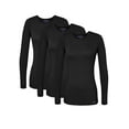 thumbnail image 1 of Sivvan Lot de 3 T-Shirts/maillots de Corps à Manches Longues Confort pour Femmes Multicolores, 1 of 7
