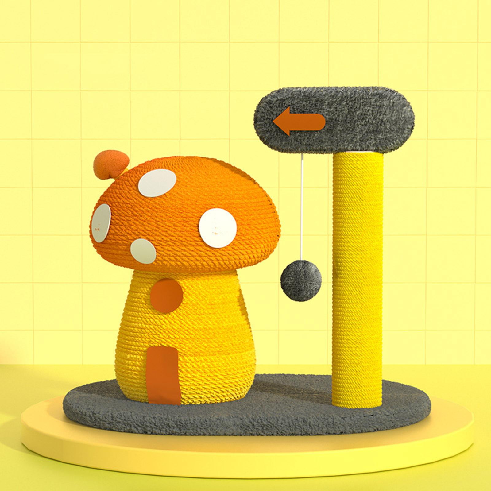 Bvdfgk Funny Sisal Cat Scratching Post Climbing Tree Pet Activity Interactive Toy - Mushroom Color B