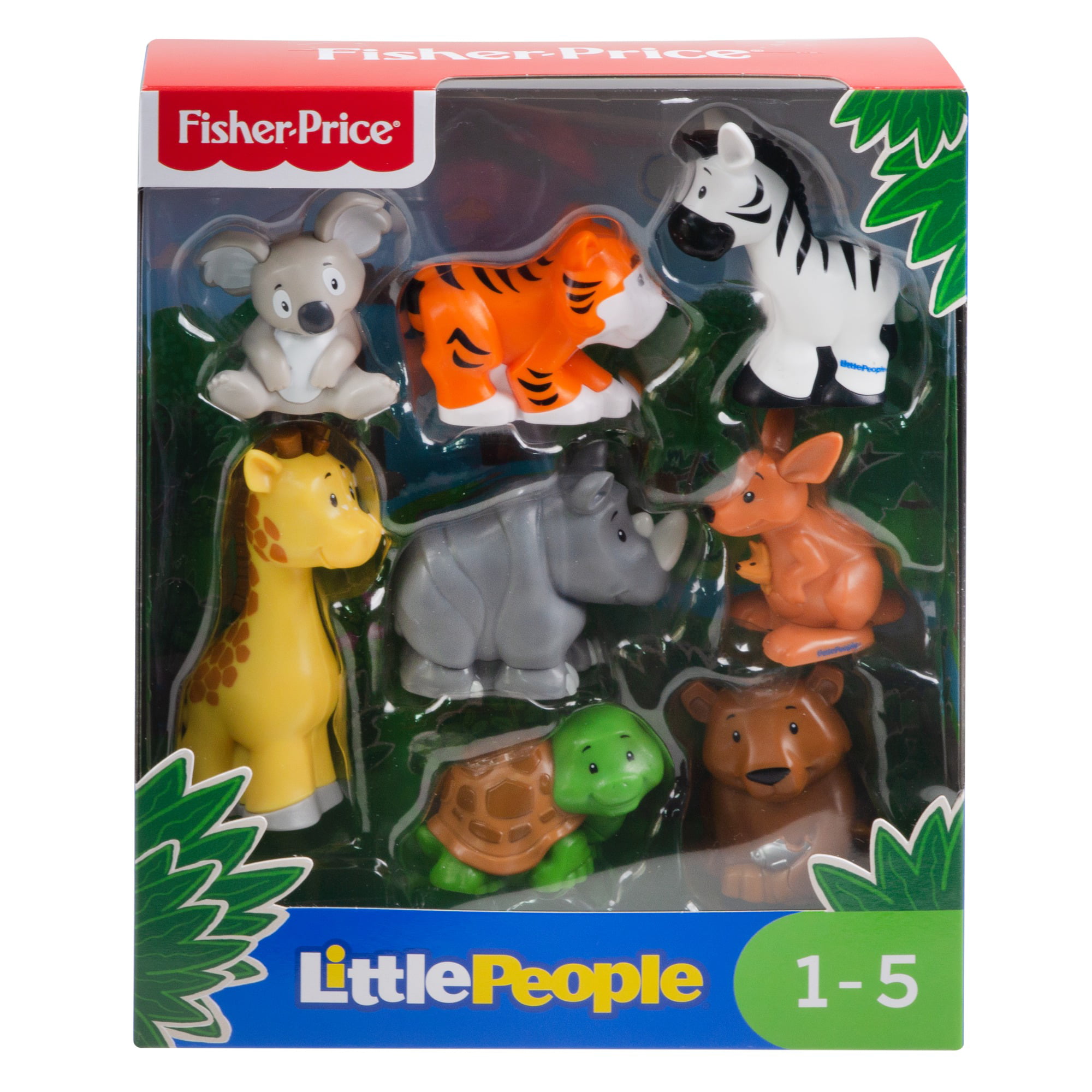 Fisher-Price Little People Set di Animali del Safari GFL22 8 Personaggi Giocattolo per Bambini 1+ Anni