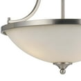 thumbnail image 2 of 3 Bulb Bowl Style Glass Pendant Fixture with Metal Frame, Silver and White, 2 of 5
