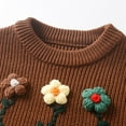 thumbnail image 3 of RUTAYY Girls Knit Sweater Long Sleeve Hand Embroidered Floral Pullover Top Soft Comfortable Casual Daily Wear 0-8 Years Leisure Trendy Undershirt, 3 of 7