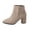 Khaki, variant on Atkumj Chunky Heel Boots for Women Fashion Pointed Toe Side Zip Faux Suede Boots Versatile Solid Color Ankle Mid Heel Boots for Women 35
