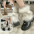 thumbnail image 2 of Yokua Winter Leg Warmers for Women Plush Warm Carnivals Halloween Furry Boot Covers, 2 of 13