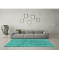 thumbnail image 3 of Ahgly Company Machine Washable Indoor Rectangle Oriental Turquoise Blue Industrial Area Rugs, 2' x 3', 3 of 4