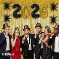 thumbnail image 5 of PMU New Years Eve Party Supplies 2026 Kit 1511-Piece Set - 600 Guests - Black and Gold Top Hats Derbies Tiaras Leis Horns curtains Beads Star Balloons - New years eve Decorations Bulk Party Favors, 5 of 8