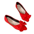 thumbnail image 5 of Wensltd Women Solid Color Bowknot Suede Flats Pointed Toe Low Cut Work Shoes Comfortable Versatile Office Daily Wear Flat Heel Shoes for Women Size 5-11, 5 of 8