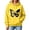 Yellow*, variant on RUTAYY Women's Hoodies Butterfly Print Casual Loose Fit Long Sleeve with Drawstring Pockets Pullover Streetwear Autumn Outerwear Hooded Sweatshirt Grey
