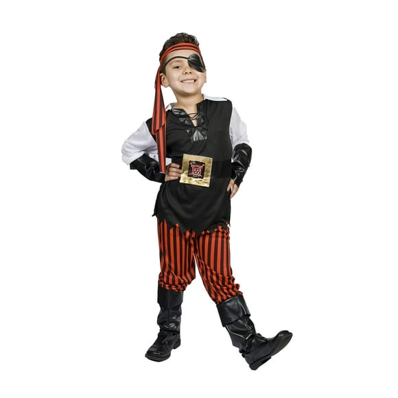 MONIKA FASHION WORLD Boys Pirate Costume Light UP Belt Child Kids Size M 5,6,7,8 Years Old, Ahoy Matey!…