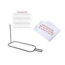 54 x 26 in. Rustproof Aluminum Hoop Oval Shower Rod with Ceiling Support for Freestanding Clawfoot Tub, Oil Rubbed Bronze & White