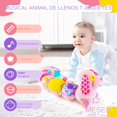 thumbnail image 2 of Regla de altura de perro Animal, música, juguete de peluche relajante, muñeca bebé, juguetes para recién nacidos, desarrollo de inteligencia educativa temprana,Rosa, 2 of 7