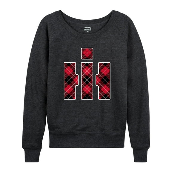 International Harvester Buffalo Plaid - Women's Lightweight French Terry Long Sleeve Shirt