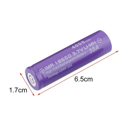 High Quality 2pcs/set 4000MAH 18650 ReC hargeable Batteries With C harger Purple