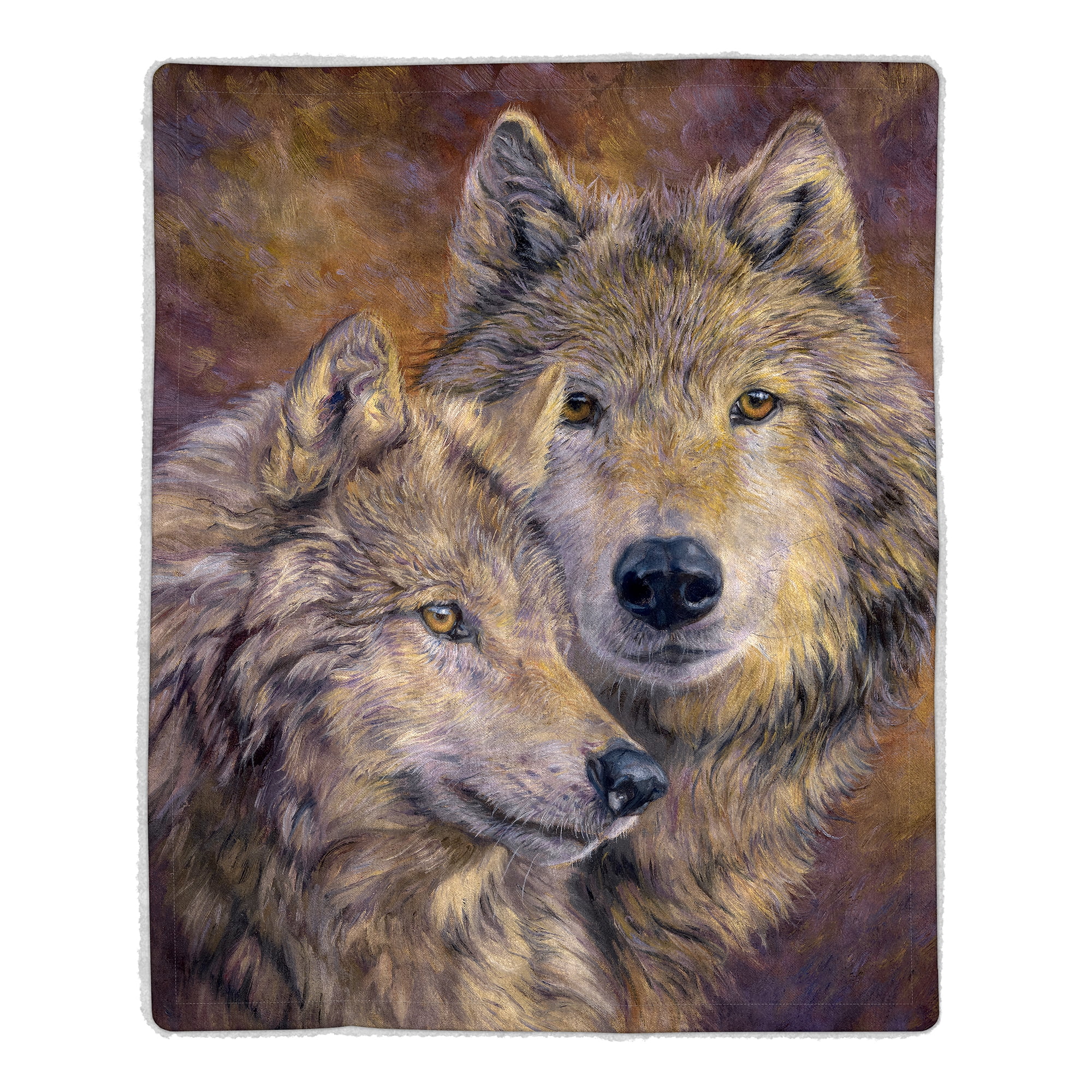 Interestprint Wolf Howling At Moon Fleece Blanket,Luxury Fleece Throw 50x 60 Super Soft Cozy 