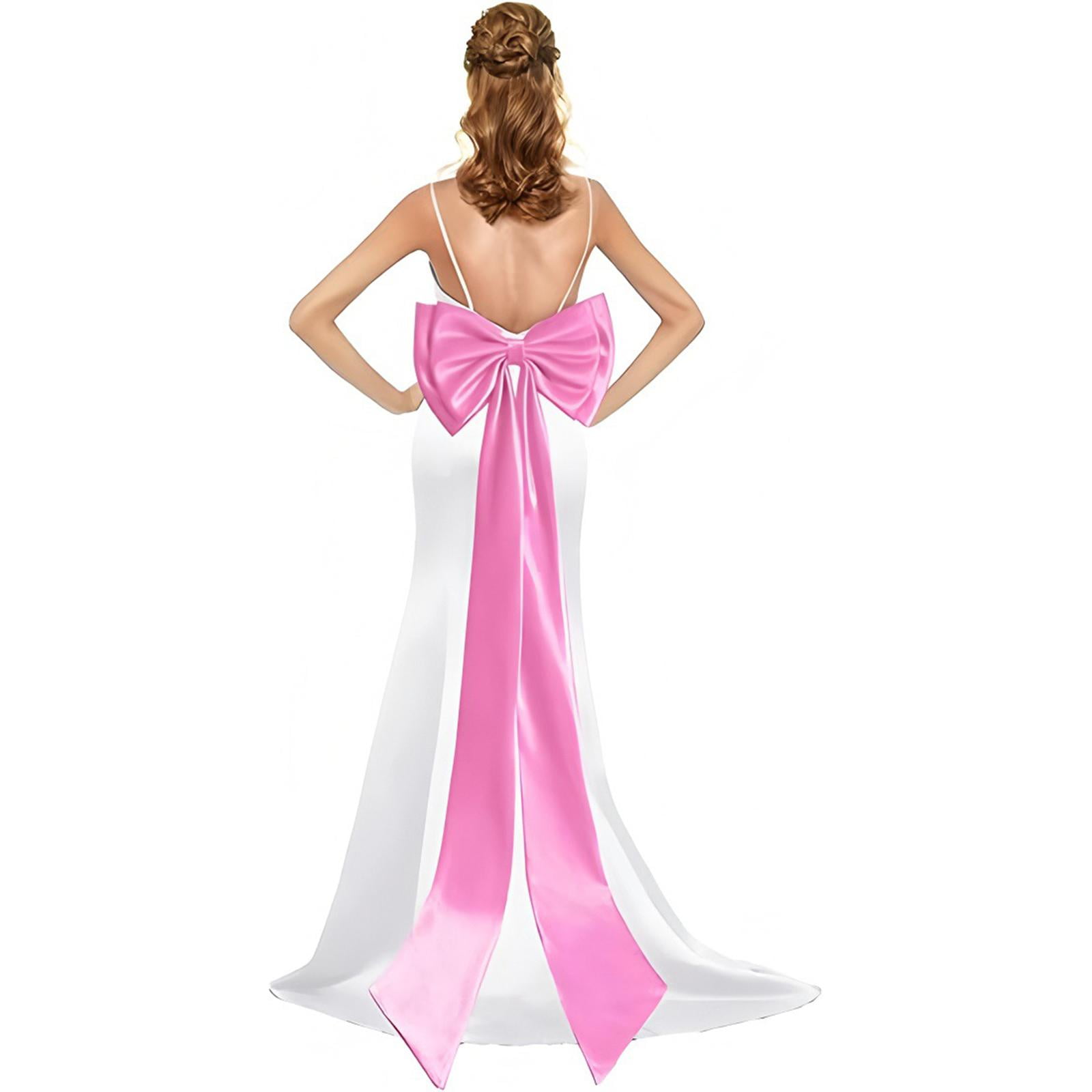 Satin Bow Train Removable Detachable Large Elegant Fabric Statement Accessory for Women Bridal Events