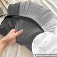 thumbnail image 4 of Twin XL Size Fitted Sheet Set - Black Grey Ombre 2 Piece Bedding Sets 16" Deep Pocket Fitted Sheet with 1 Pillowcases, Modern Abstract Art Farmhouse Striped Brushed Microfiber Hotel Luxury Bed Sheets, 4 of 9