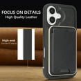thumbnail image 4 of For iPhone 17 Wallet Case Magnetic Card Holder, Compatible with Magsafe, RFID Blocking 2 in 1 Detachable Kickstand Back Flip Vintage Leather Shockproof Case for Women Men,Black, 4 of 11