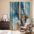 thumbnail image 3 of Kitchen Curtains 84 Inch Length 2 Panels, Turquoise Ombre Grommets Window Treatment Curtain, Brown Abstract Modern Gradient Retro Art Thermal Curtains Drapes for Living Room/Bathroom, 3 of 9