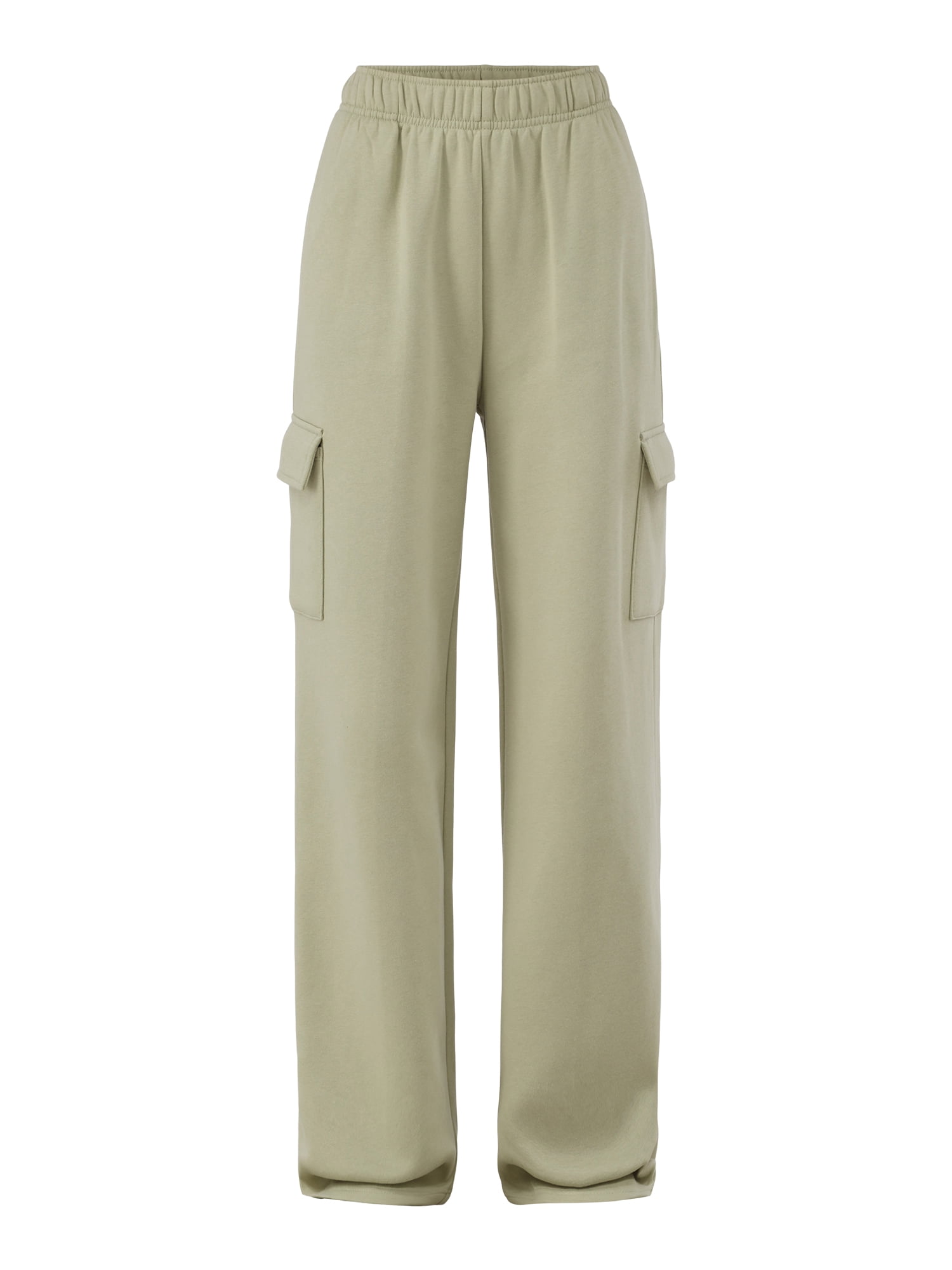 No Boundaries Soft Fleece Wide Leg Cargo Sweatpants, Women’s