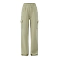 thumbnail image 4 of No Boundaries Soft Fleece Wide Leg Cargo Sweatpants, Women’s, 4 of 5