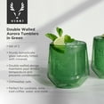 thumbnail image 3 of Viski Aurora Wine Glasses, Iced Coffee, Water Tumblers, 9 oz Set of 2 Green, 3 of 6