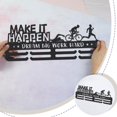 thumbnail image 3 of Inspirational Medal Hanger Display Triathlon Medal Holder Medal Display with Hooks Dream Big Work Hard Make It Happen Medal Rack Organizer Wall Mounted Decoratioan 40×15cm Black DIY, 3 of 8