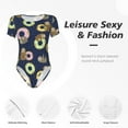 thumbnail image 6 of Uemuo Sloth with Donuts Pattern Women's One Piece Short Sleeve Swimsuit Rash Guard Surfing Modest Quick-drying Swimsuit Beach Essentials-, 6 of 9