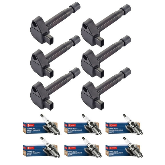Set of 6 ISA Ignition Coils and 6 Denso Spark Plugs replace for 2000-2002 Honda Accord EX Sedan 4-Door 3.0L 2997CC V6 GAS SOHC Naturally Aspirated Replacement for UF242