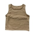 thumbnail image 2 of UACY Toddler Kids Tank Tops Cotton Linen Summer Crewneck Sleeveless Tee Tops Boys Girls Loose Breathable Plain Basic Shirts ﻿ (Khaki, 2-3 Years), 2 of 4