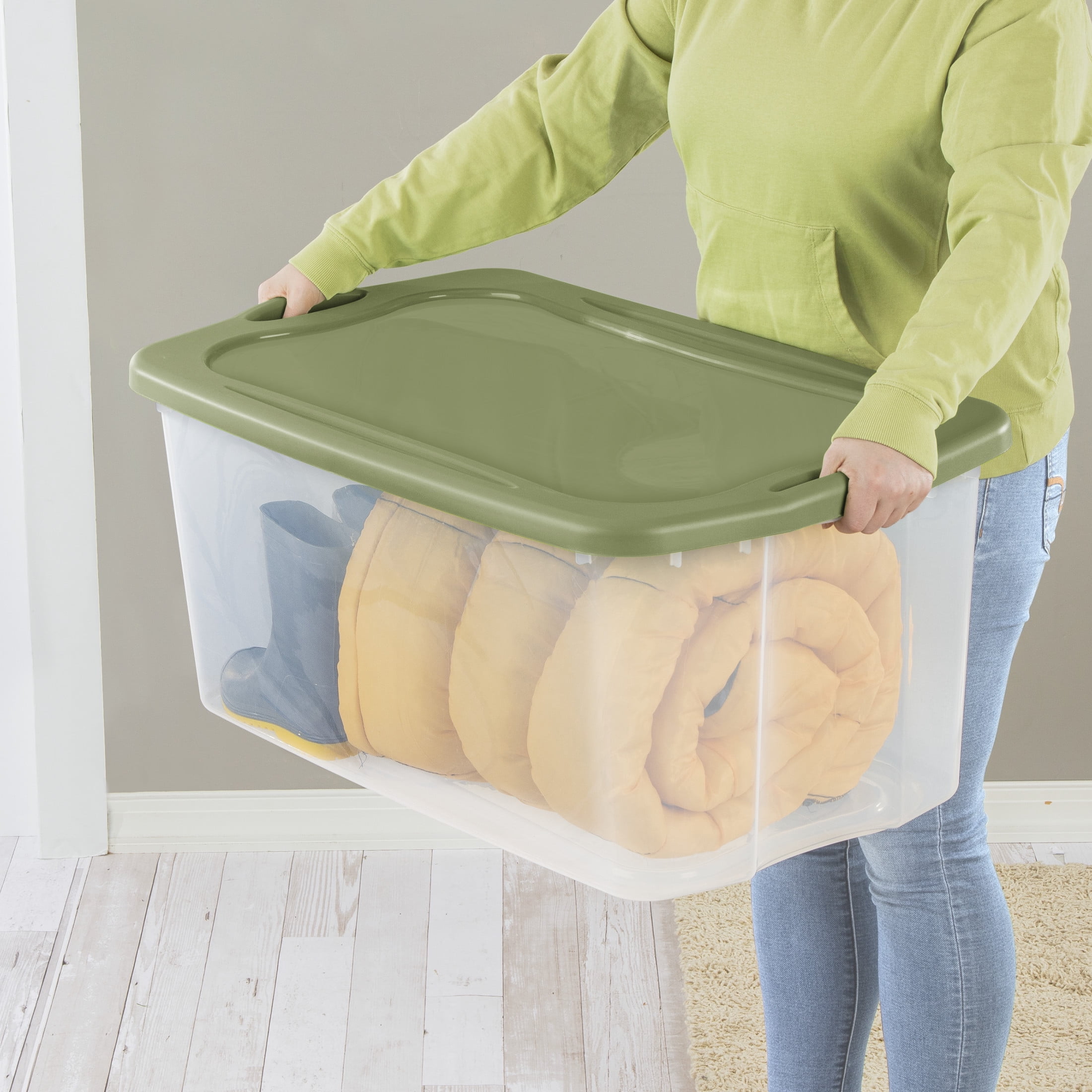 Sterilite Extra Large EZ Carry Storage Bin, 120 Quart Clear Plastic Storage