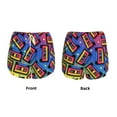 thumbnail image 3 of Balery Vintage Audio Cassettes Pantalones cortos deportivos para mujer con forro y dos bolsillos, elásticos, para entrenamiento, gimnasio, yoga-Large, 3 of 7