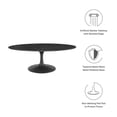 thumbnail image 4 of Modway Lippa Round 48" Artificial Marble Mid-Century Modern Coffee Table in Black Black, 4 of 7