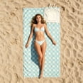 thumbnail image 6 of Oversized Beach Towel with Pocket 35x71 Inch Absorbent Bohemian Printed Travel Towel with Carry Straps for Beach and Summer Vacation, 6 of 7