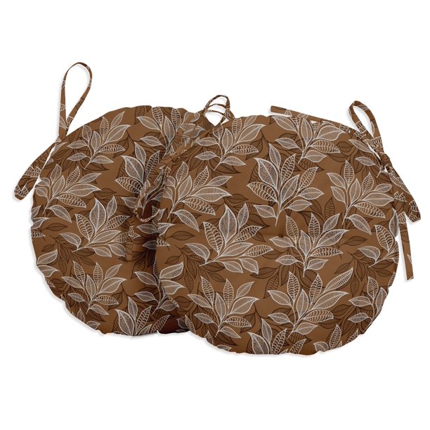 Vargottam Indoor/Outdoor Round Bistro Chair Cushions Block Print 15