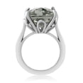 thumbnail image 4 of Gem Stone King 9.66 Cttw Green Prasiolite and White Diamond Engagement Ring | 925 Sterling Silver | 14MM Cushion Checkerboard | Wedding Engagement Anniversary Promise Ring for Women (Size 6), 4 of 5
