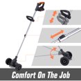 thumbnail image 6 of 24V Electric Cordless Yard Grass Trimmer Lawn Cutter Mower Weed Eater with Wheels & 2 Batteries, 6 of 10