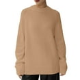 thumbnail image 2 of Women'S Oversized Sweaters Fall Outfits Trendy Crewneck Long Sleeves Knit Fashion Pullover Tops Camel Color L, 2 of 8
