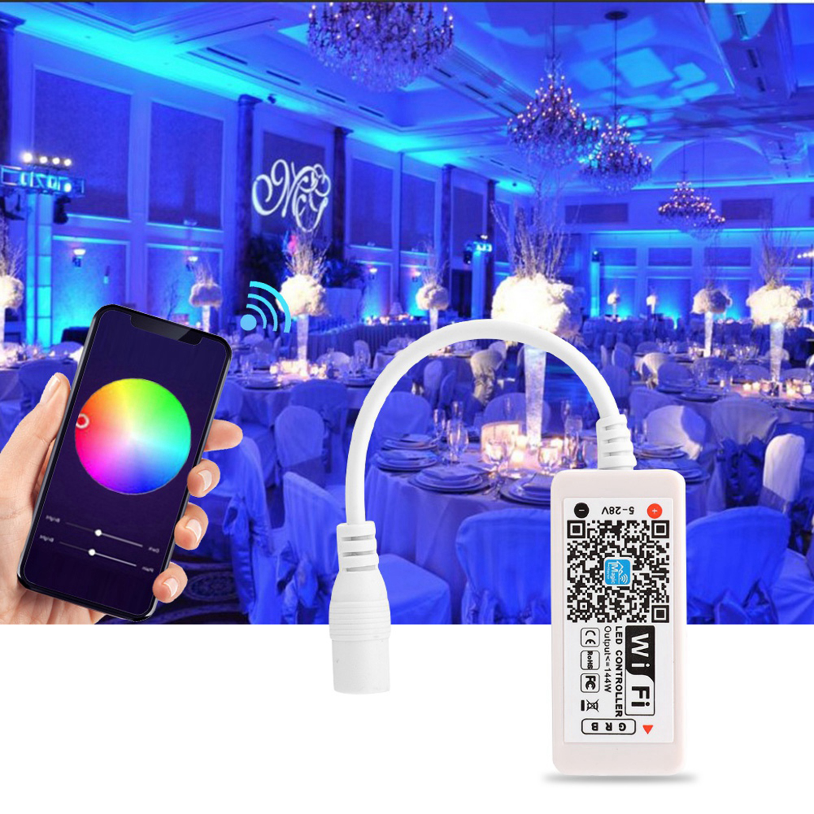 Smartphone WiFi LED Controller, WiFi LED Controller, Portable Energy Saving For Party Performance Lighting Home Family