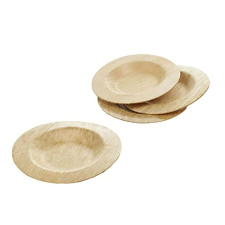 

3.5 Leaf Round Dinner Plates Natural Disposable Compostable for Catering and Home Use 300 Pieces