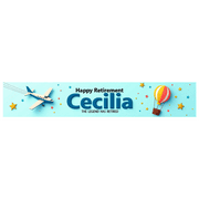 LUUFILx Personalized Retirement Banner with Airplane Camera Balloon and Star Elements Happy Retirement Decors Party Backdrop Photography Props Retirement Party Celebration Decorations