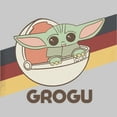 thumbnail image 2 of Star Wars: The Mandalorian Grogu Flying Bassinet Retro Stripes Graphic T-Shirt, 2 of 3