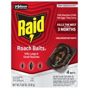 RAID® Double Control Large Roach Baits, 4 Count