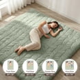 thumbnail image 2 of Zonli Japanese Floor Mattress Futon, Foldable Tatami Mat with Cotton Cover, Full 75"x54", Green, 2 of 7