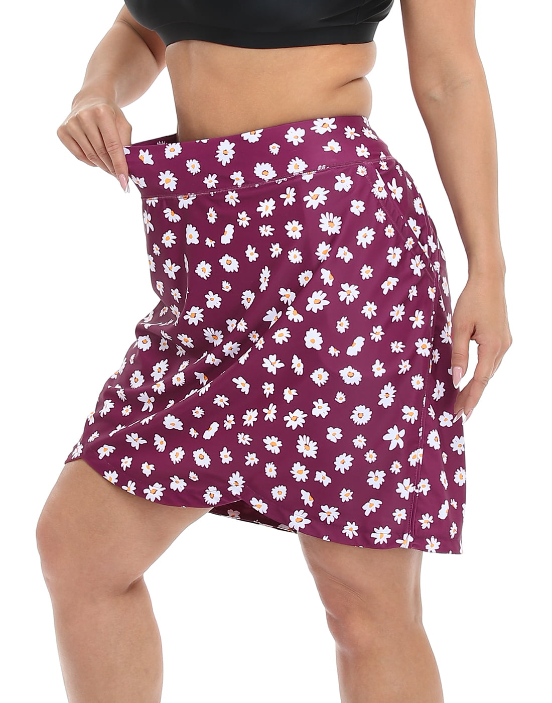 HOT限定SALE】 HDE Womens Plus Size Skort Skirt with Bike Shorts Active Golf  Swim Skirt Pockets レディース：サンガ